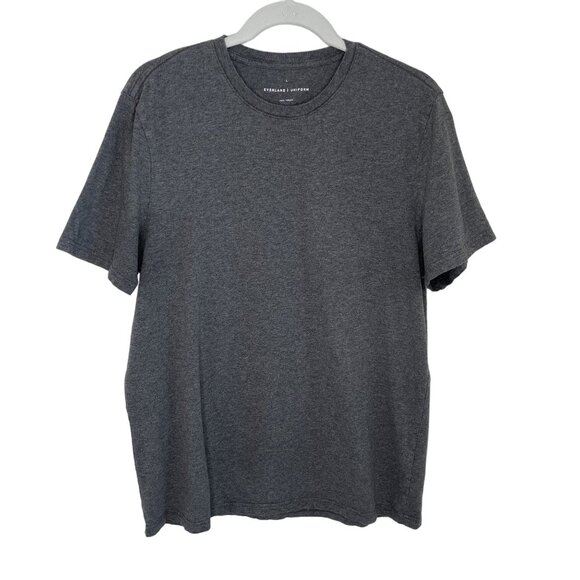 Everlane Uniform Heathered Grey Crew Tee, L - Picture 1 of 8
